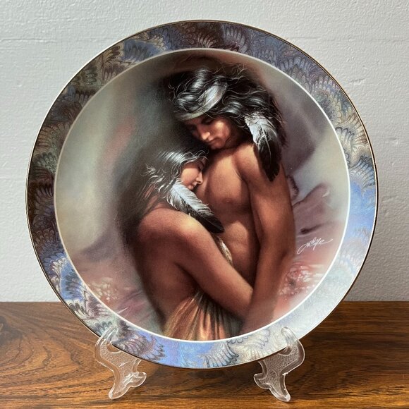 Lee Bogle Warm Interlude Plate #8 in Soul Mates Collection Native American 1995 - Picture 1 of 9